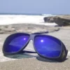Aviator (XL) Black Polarized Blue Mirror
