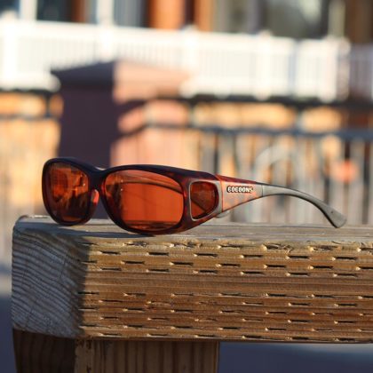 Tortoiseshell fitover sunglasses with copper