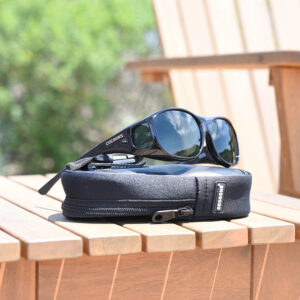 cocoons fitover sunglasses with black and gray