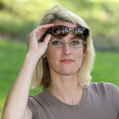 Contrast enhancing fitover sunglasses in soft touch
