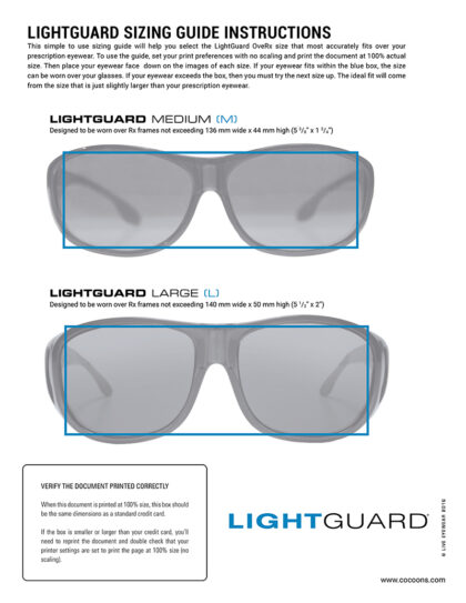 Protectldn Size Guide LightGuard Safety Archives | Cocoons