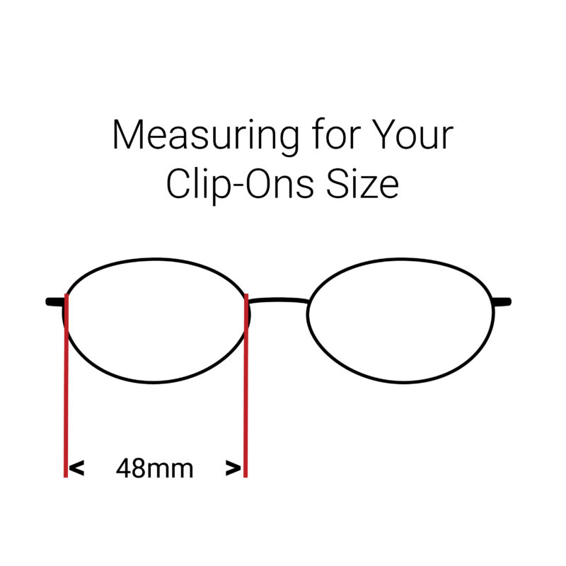 Image showing where to measure lenses for oval shaped Cocoons Clip-Ons